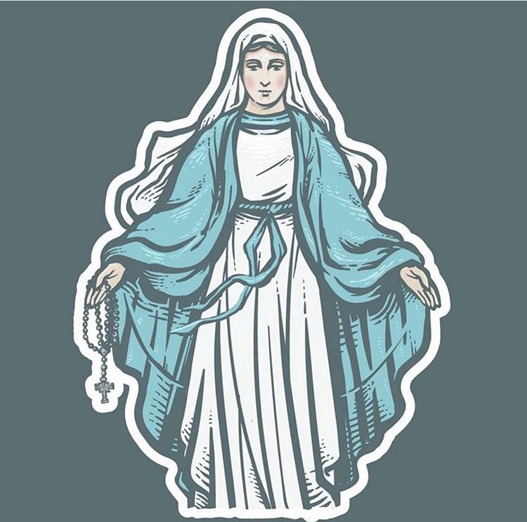 Large Blessed Mother Sticker