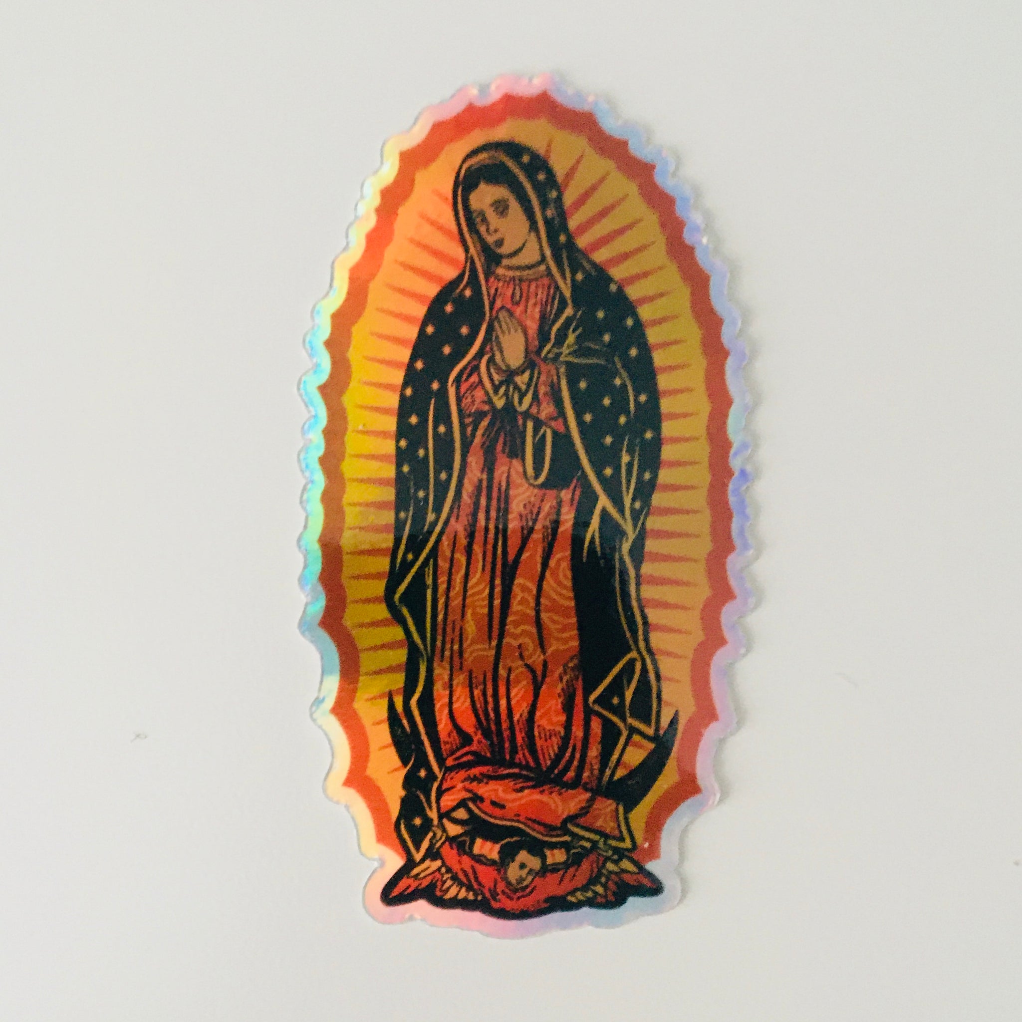 Holographic Our Lady of Guadalupe Sticker
